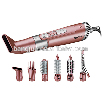 Professional Hot Hair Styler Gemei 7 in 1 pink sets machine Hair brush